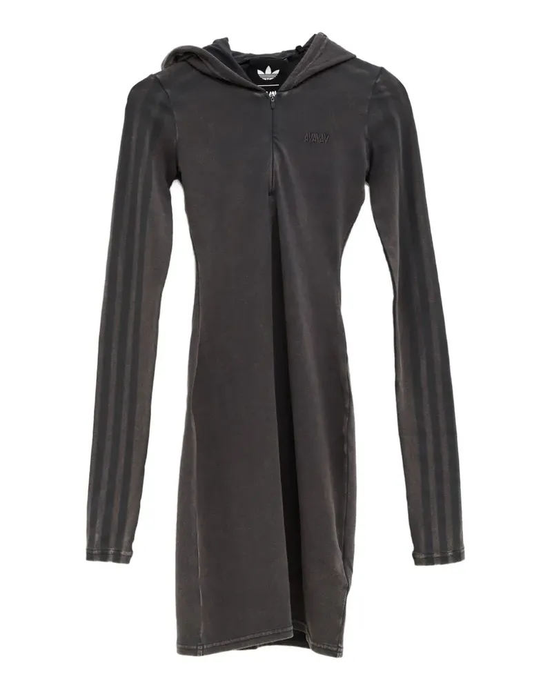 adidas x Avavav logo-embroidered hooded dress - Grau Grau