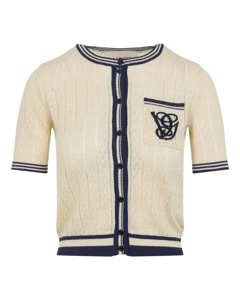 Valentino Garavani Kurzärmeliger Cardigan mit bestickter Tasche - Nude Nude
