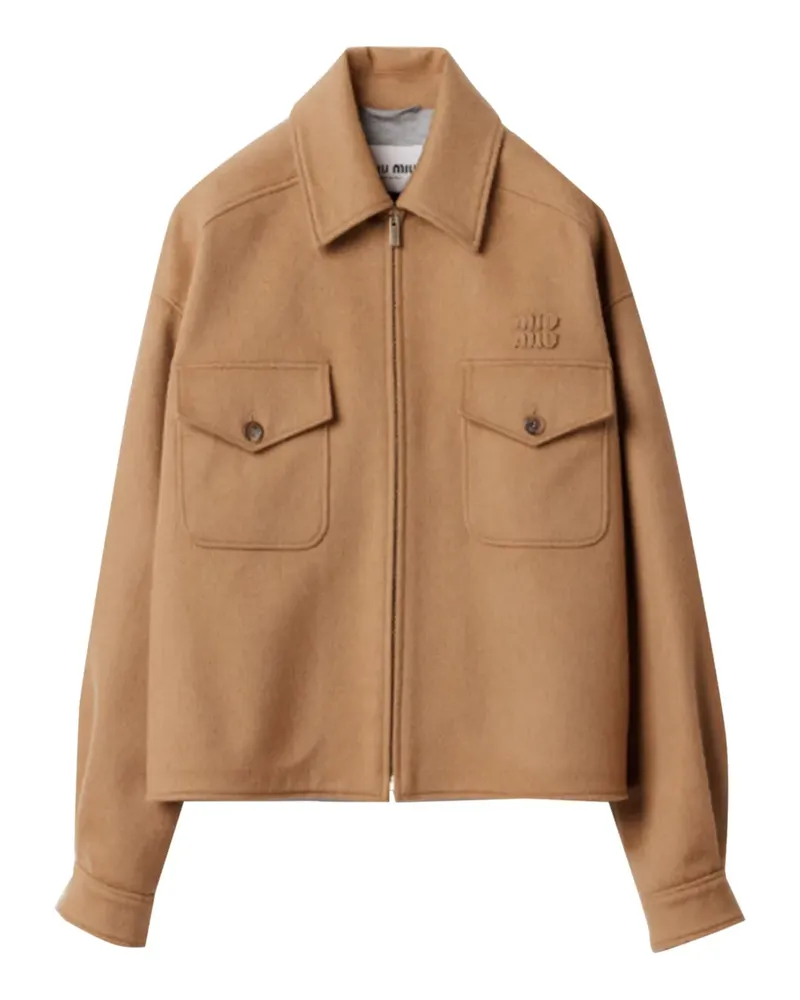 Miu Miu Geknöpfte Jacke mit Taschen - Braun Braun