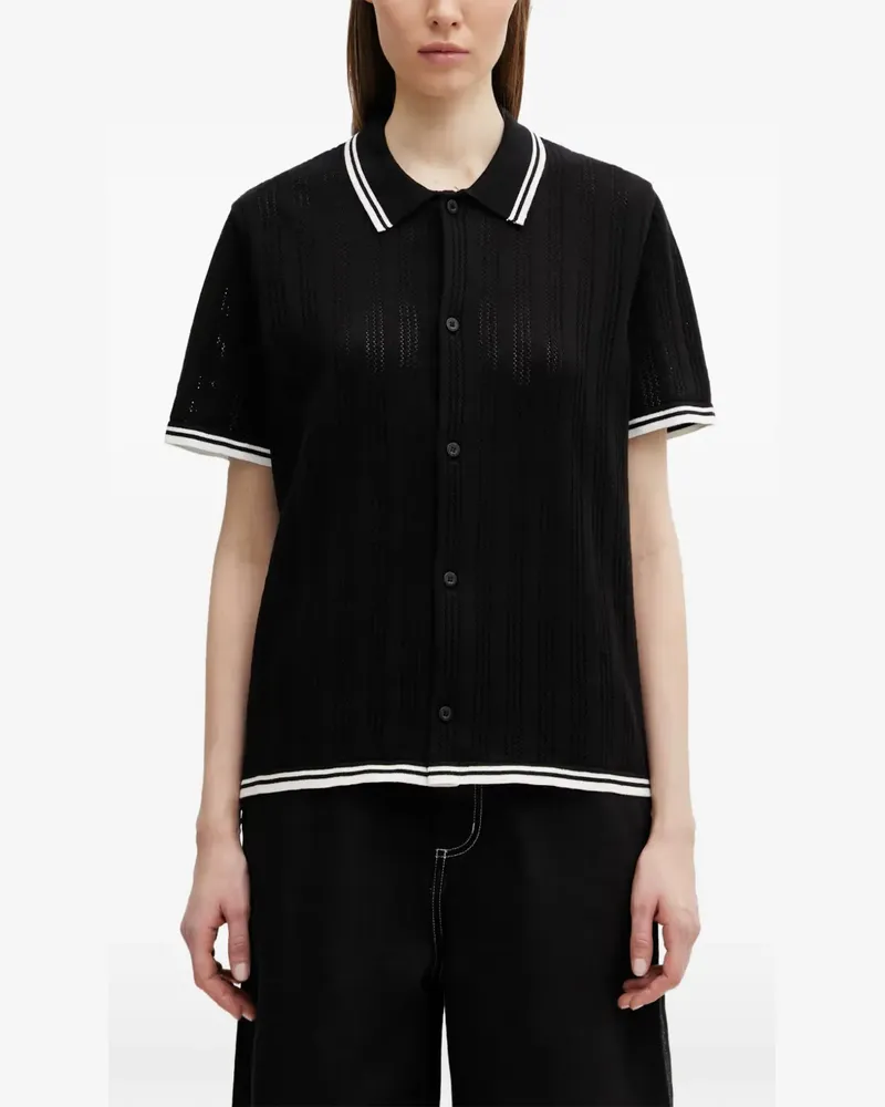 Carhartt WIP S Ramsey pointelle-knit tipped shirt - Schwarz Schwarz