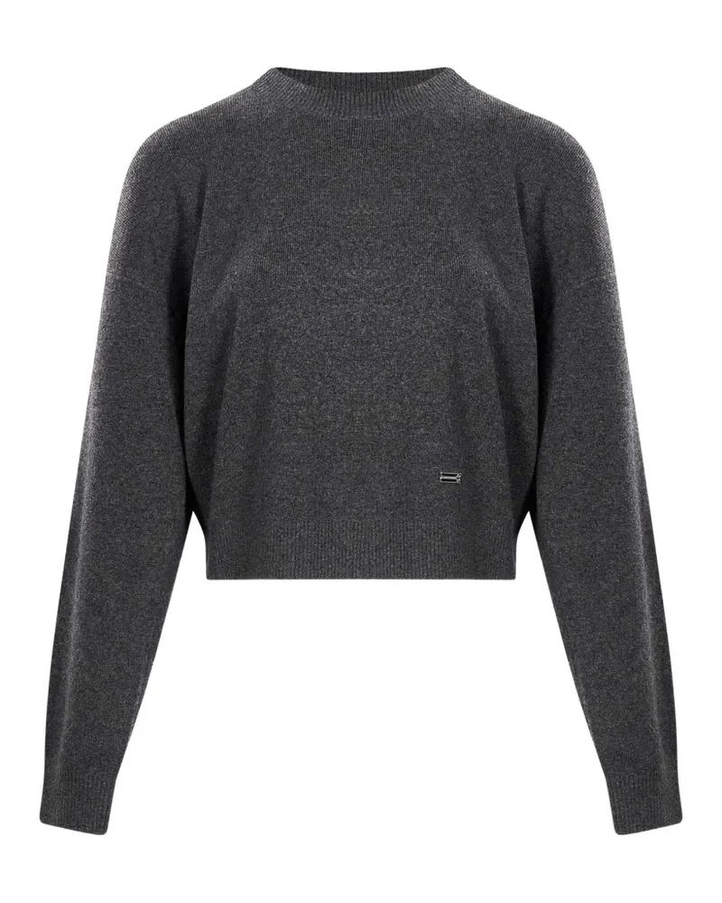 Victoria Beckham Pullover mit Logo-Plakette und überschnittenen Schultern - Grau Grau