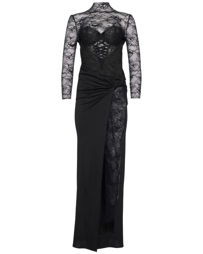 Retrofête Saphira Spitzenkleid - Schwarz Schwarz