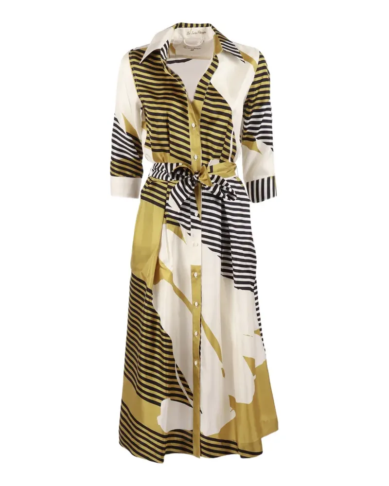 LE3 Sarte Pettegole striped belted dress - Grün Grün