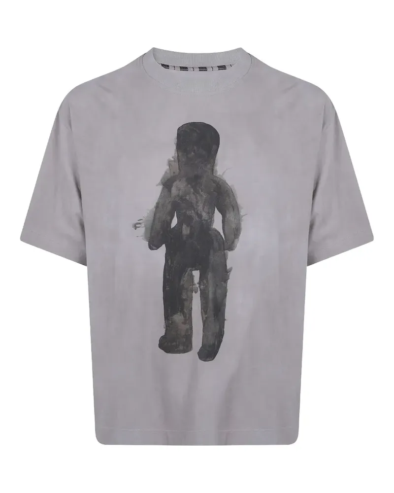 Ziggy Chen T-Shirt mit grafischem Print - Grau Grau