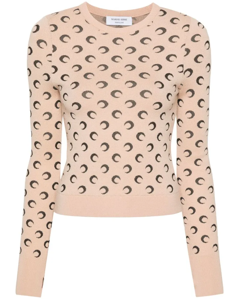 Marine Serre Jacquard-Pullover - Nude Nude