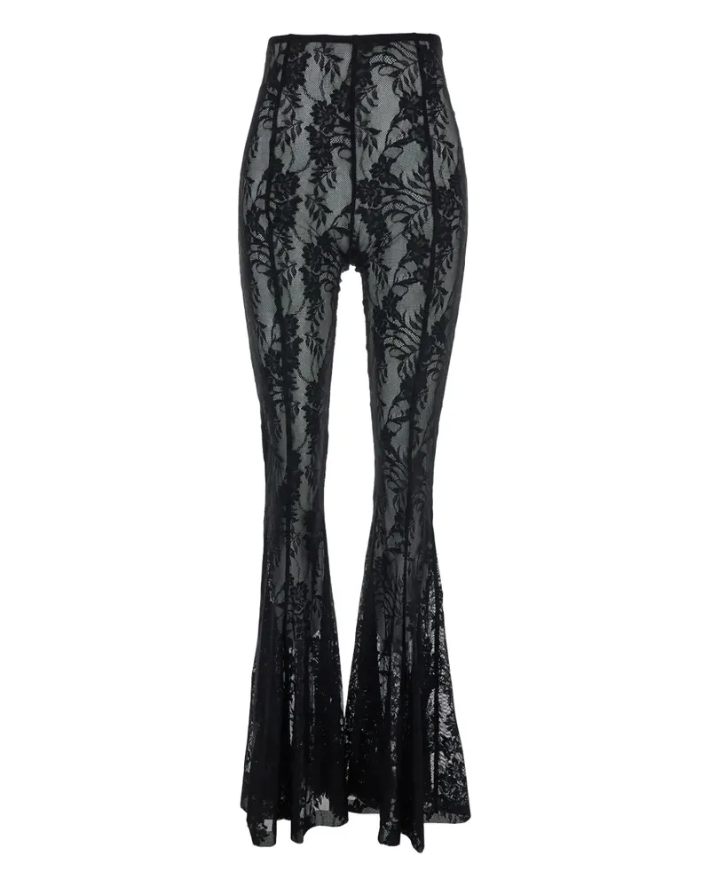 Norma Kamali Hose mit Blumenspitze - Schwarz Schwarz
