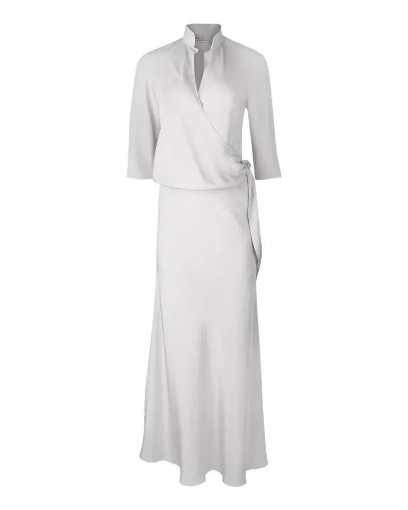 Peter Cohen Gewickeltes Maxikleid mit Stehkragen - Grau Grau