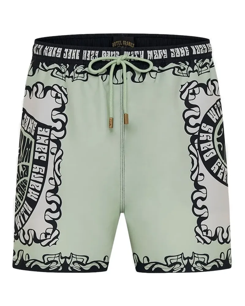 Camilla Mittellange Boardshorts mit Print - Grün Grün