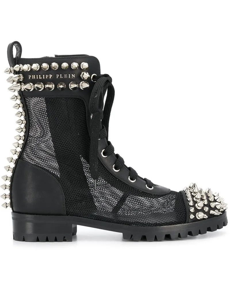 Philipp Plein Schnürstiefel mit Nieten, 35mm - Schwarz Schwarz