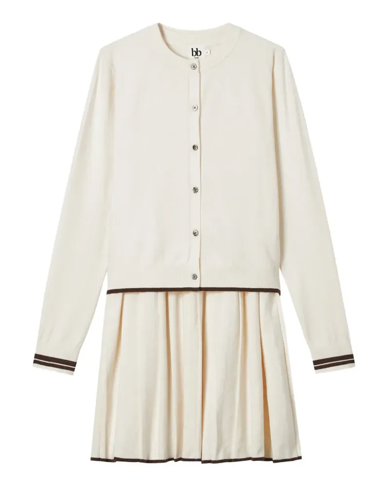 b+ab belted cardigan and mini dress set - Weiß Weiß