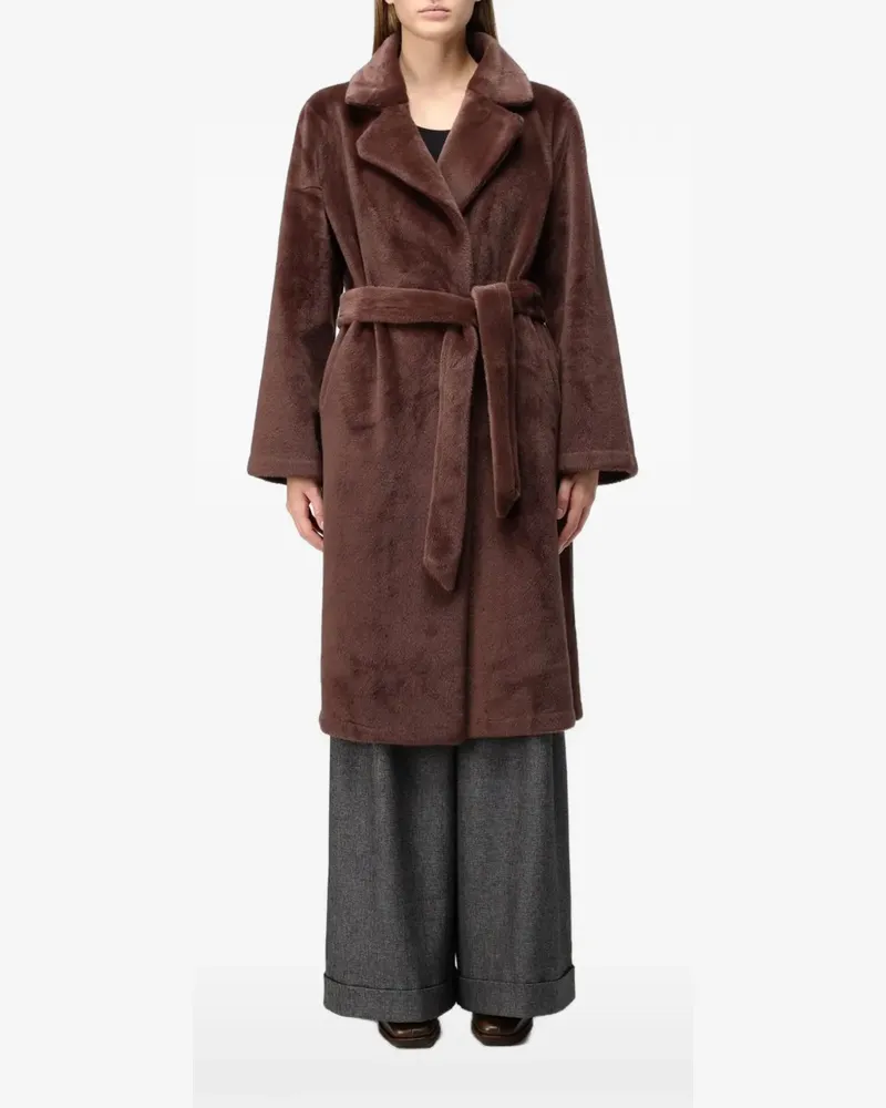 Hanita faux-fur belted coat - Braun Braun
