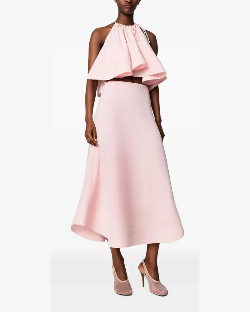 Stella McCartney midi ruffled halterneck skirt - Rosa Rosa