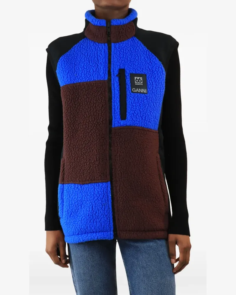 Ganni colour-block fleece vest - Blau Blau