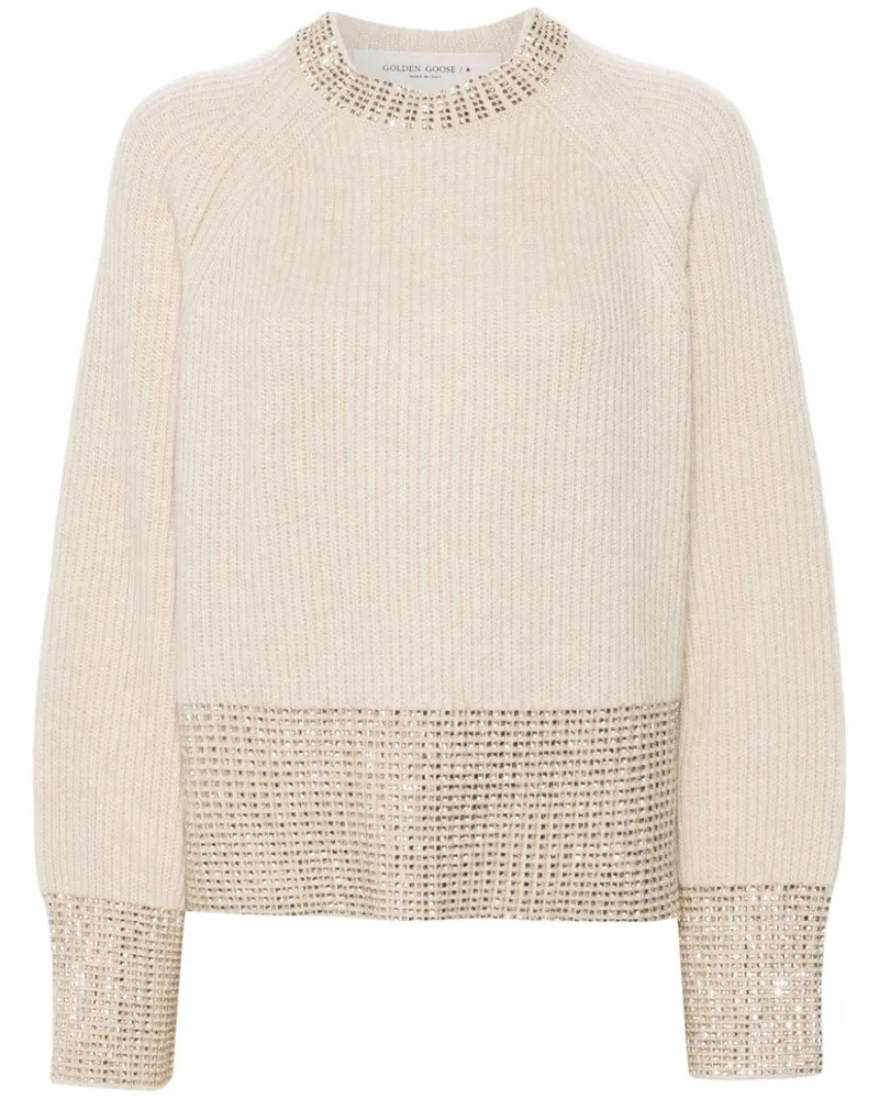 Golden Goose Pullover mit Kristallen Nude