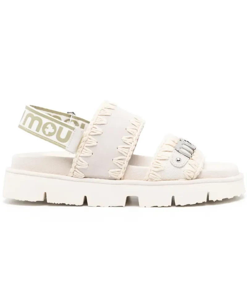 Mou Wildledersandalen mit Logo - Grau Grau