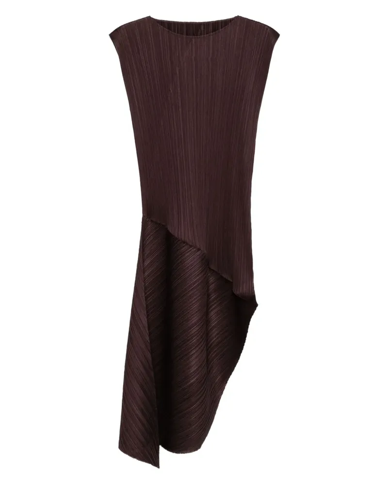 Issey Miyake Asymmetrisches Midikleid - Braun Braun