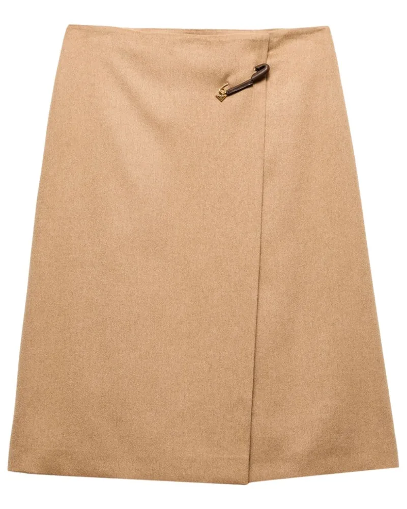 Prada Midirock in A-Linie - Nude Nude