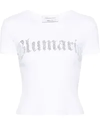 Blumarine T-Shirt mit Strassverzierung Weiß