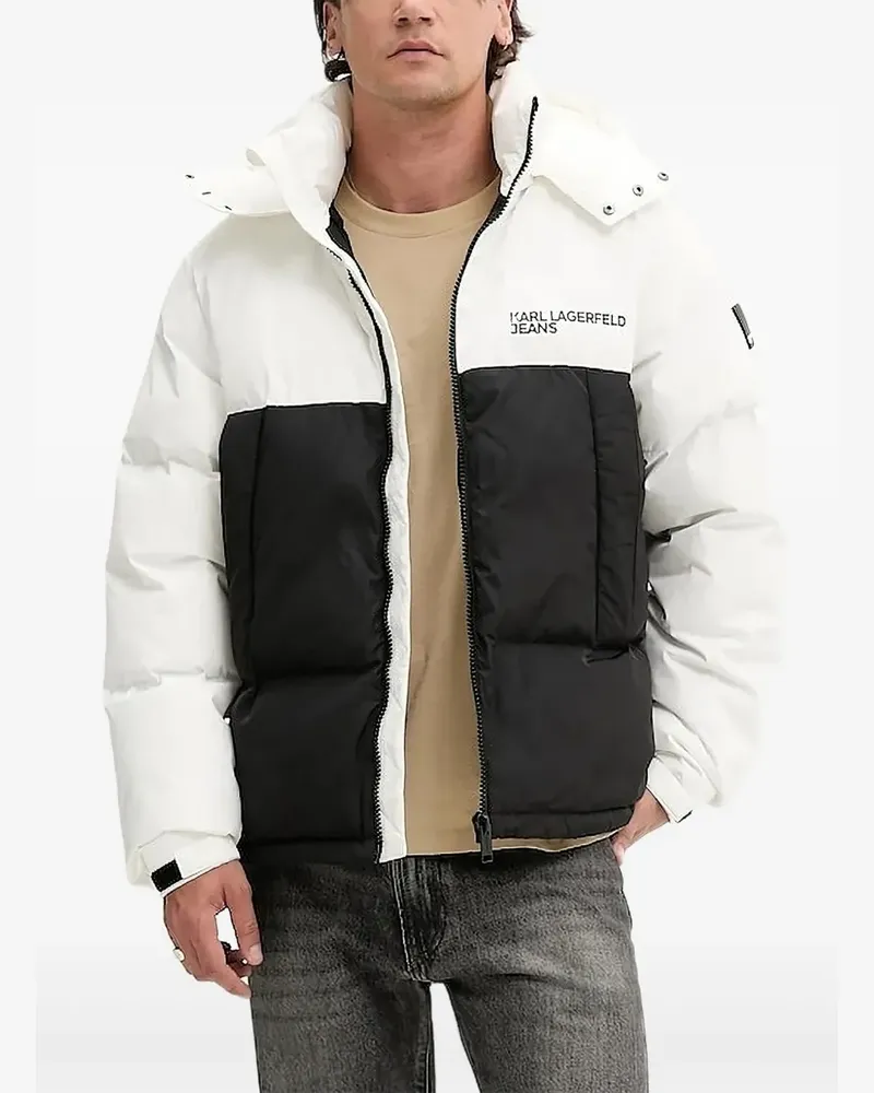 Karl Lagerfeld Gefütterte Kapuzenjacke - Weiß Weiß