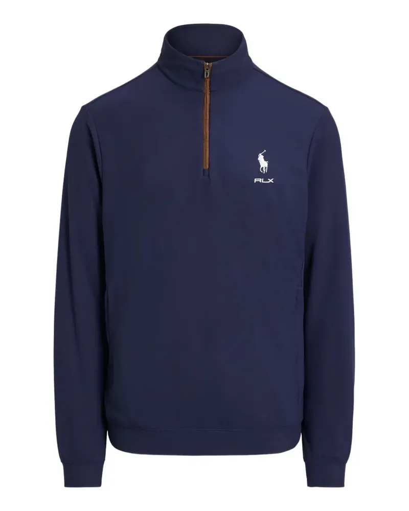 Ralph Lauren Polo Pony Pullover mit kurzem Reißverschluss - Blau Blau