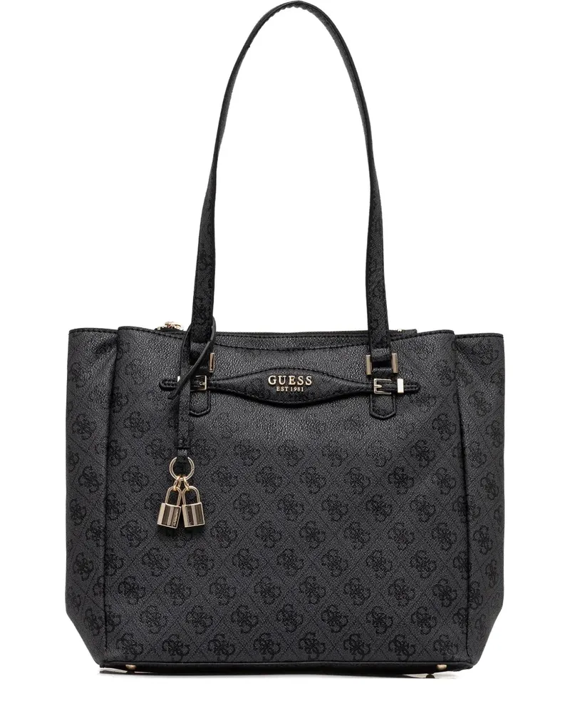 Guess Tote Bag mit Monogramm-Schloss - Schwarz Schwarz