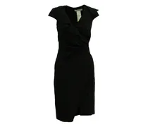 Wickelkleid mit Rüschendetail - Schwarz