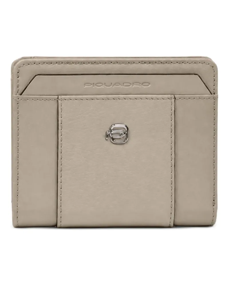 Piquadro Portemonnaie mit Logo-Schild - Grau Grau