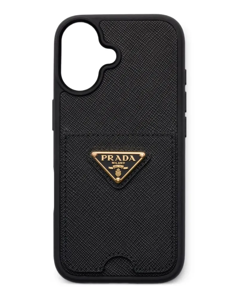 Prada iPhone 17-Hülle aus Saffiano-Leder - Schwarz Schwarz