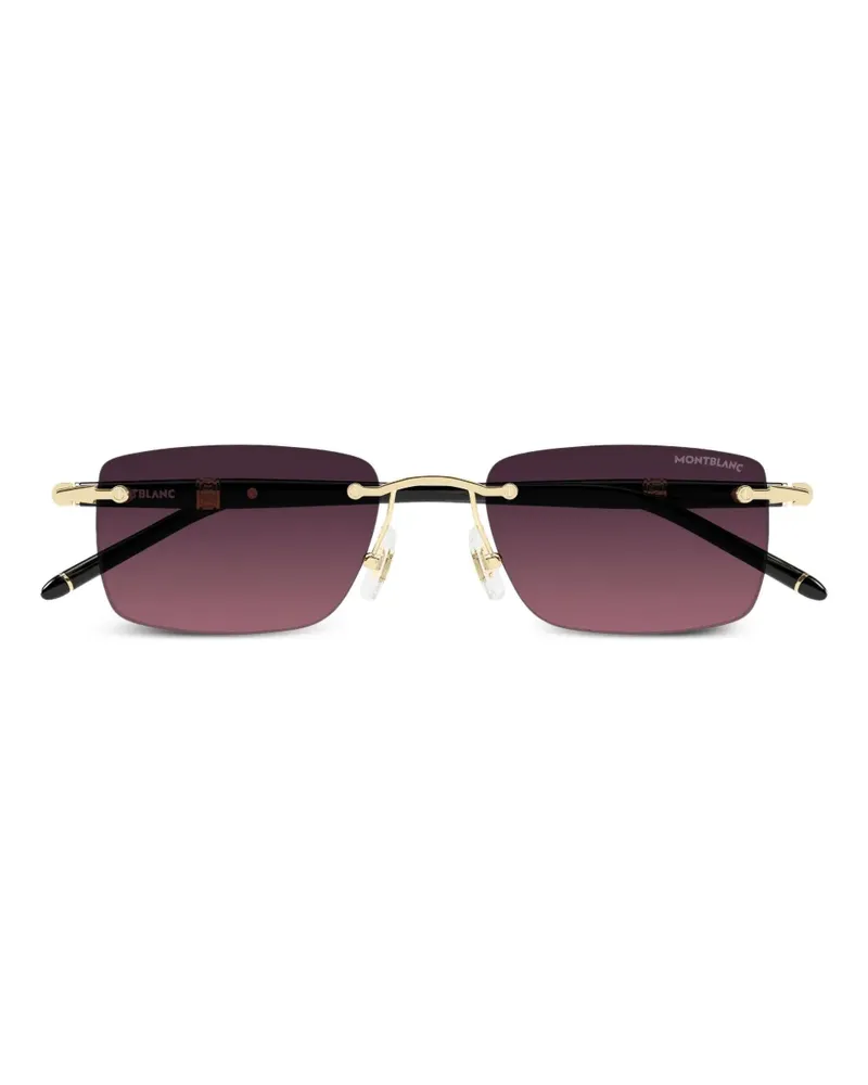 Montblanc Eckige Sonnenbrille - Schwarz Schwarz