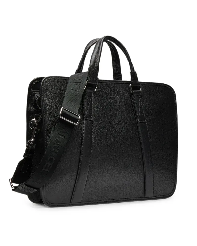 Lancel Laptoptasche aus gekörntem Leder - Schwarz Schwarz
