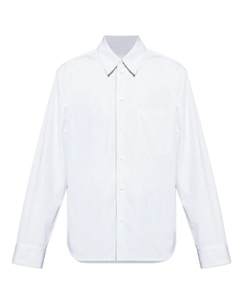 Jil Sander Gestreiftes Hemd - Weiß Weiß