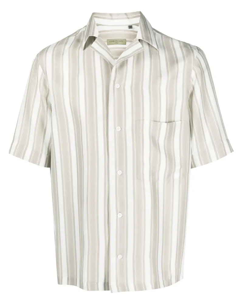 Corneliani Gestreiftes Hemd - Grün Grün