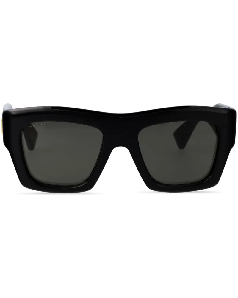 Gucci Sonnenbrille mit eckigem Gestell - Schwarz Schwarz