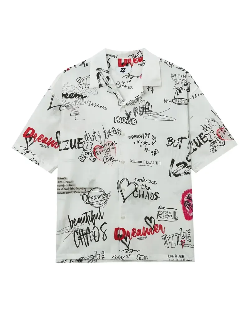 Izzue Hemd mit grafischem Print - Weiß Weiß