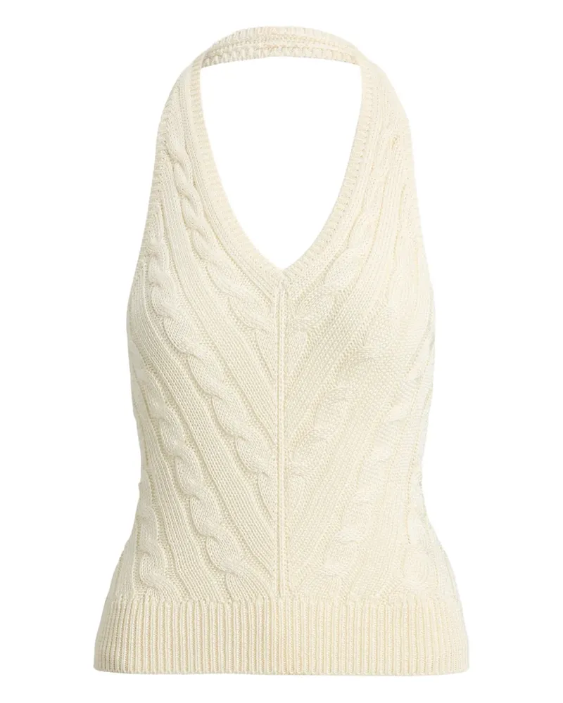 Ralph Lauren Neckholder-Top mit Zopfmuster - Nude Nude