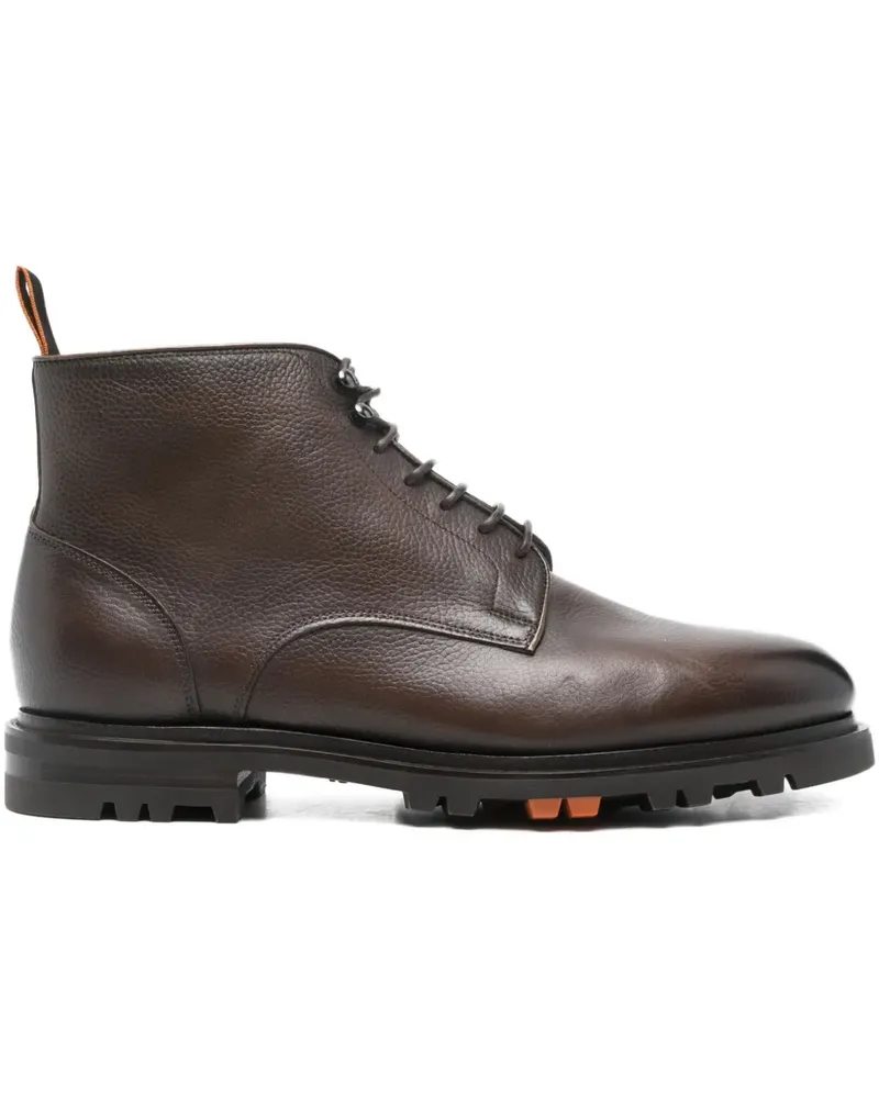 Santoni Schnürstiefel aus Leder - Braun Braun