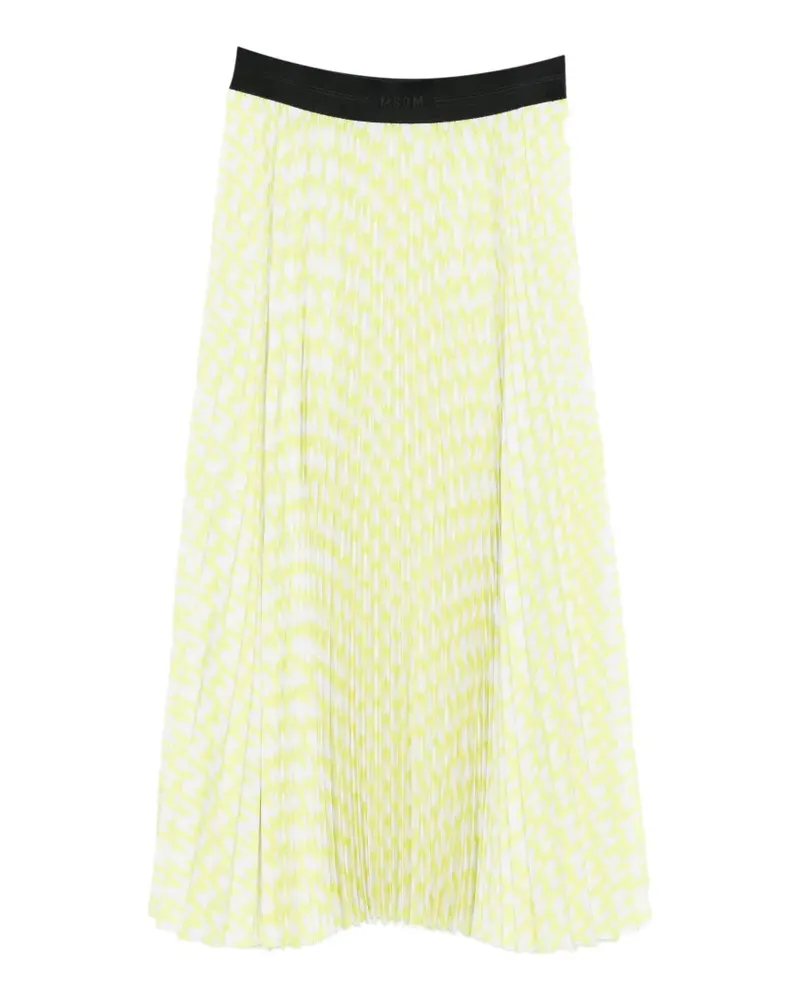 MSGM pleated patterned skirt - Gelb Gelb
