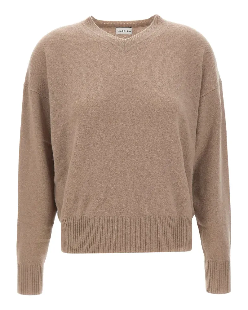 MARELLA Kaschmirpullover mit V-Ausschnitt - Nude Nude