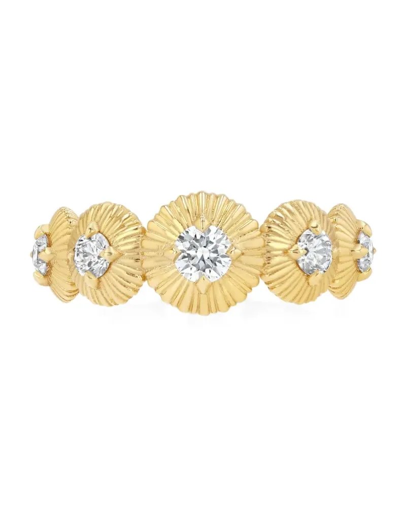Lizzie Mandler 18kt Fluted Diamond Gelbgoldring Gelb