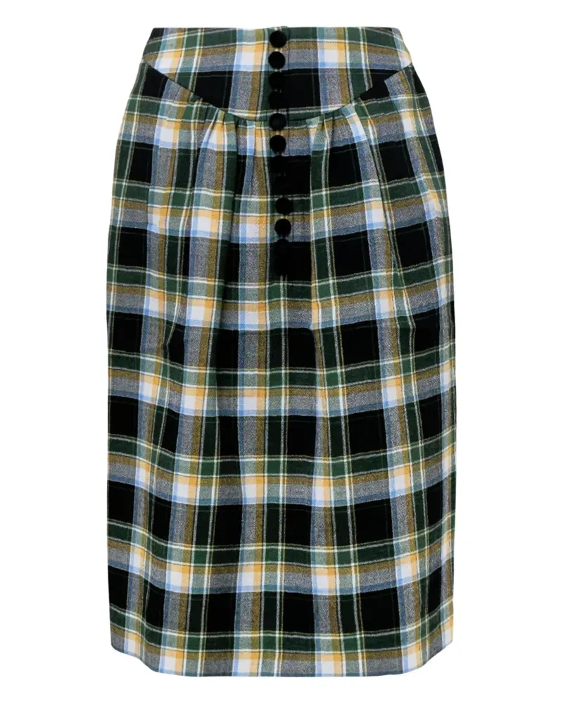SHUSHU/TONG pleated checked skirt - Schwarz Schwarz