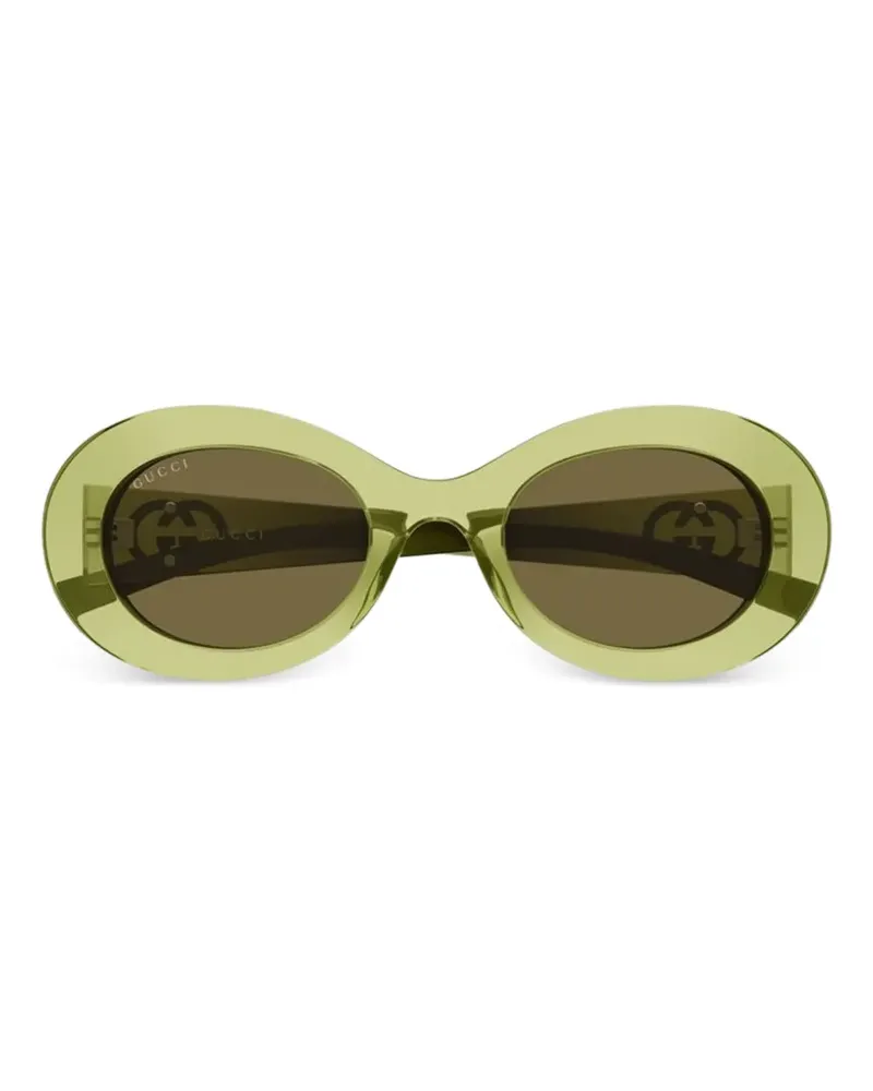 Gucci Sonnenbrille mit ovalem Gestell - Grün Grün