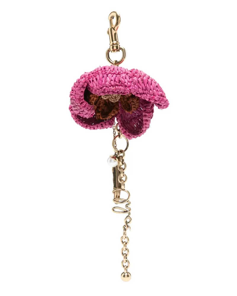 Chloé Taschenanhänger mit Blumenmotiv - Rosa Rosa
