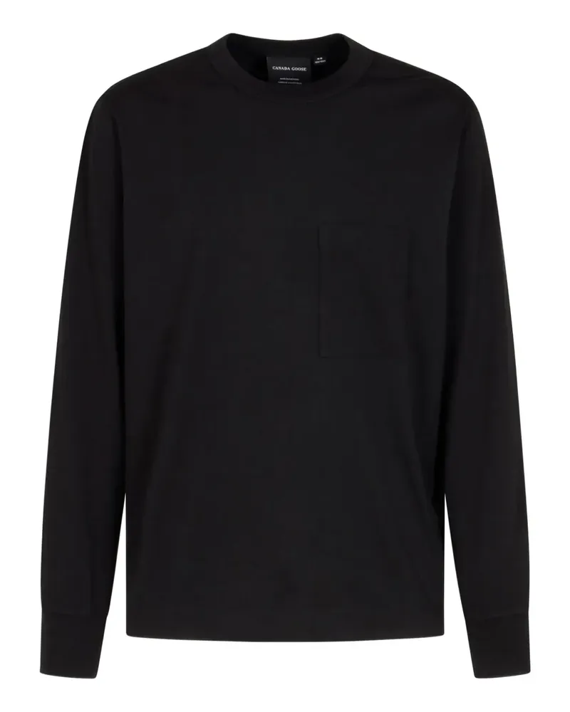 Canada Goose Langarmshirt mit aufgesetzter Tasche - Schwarz Schwarz