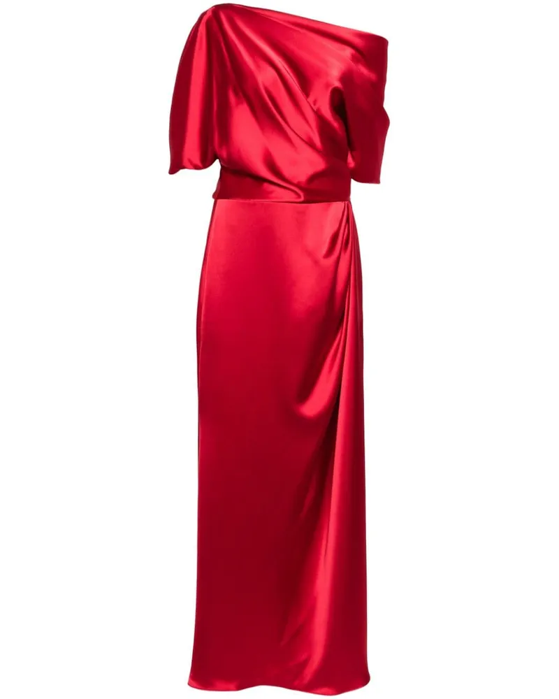 Amsale Schulterfreies Abendkleid aus Satin Rot