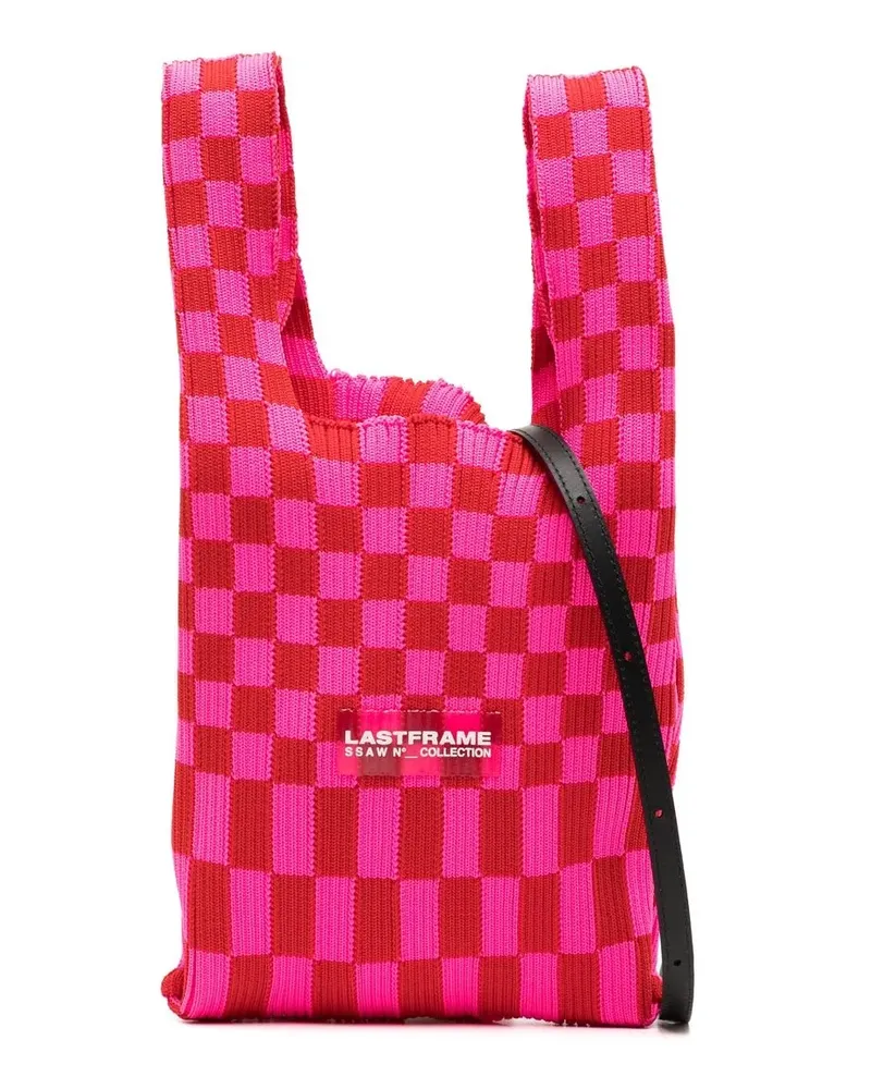 LASTFRAME Karierte Intarsien-Tasche - Rosa Rosa