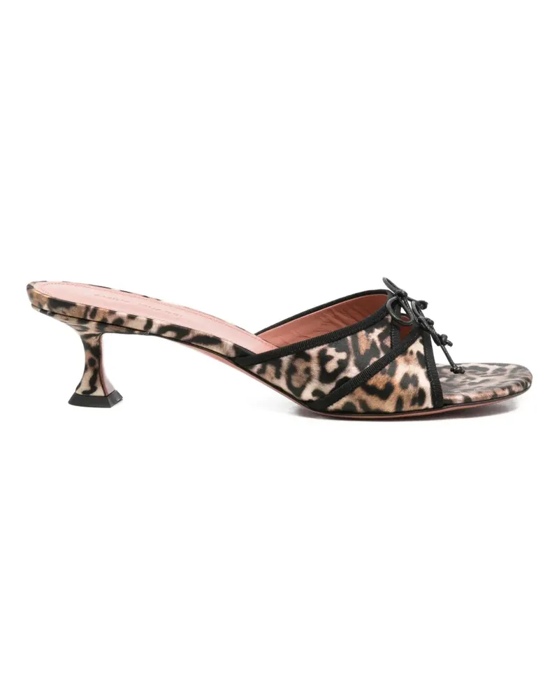 Amina Muaddi Eleonora Mules mit Leoparden-Print - Nude Nude