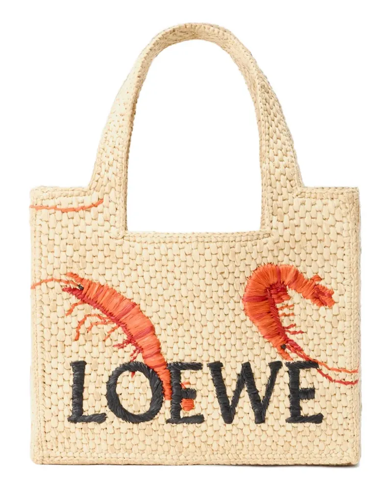 Loewe Font Tote Bag mit Garnelenstickerei - Nude Nude