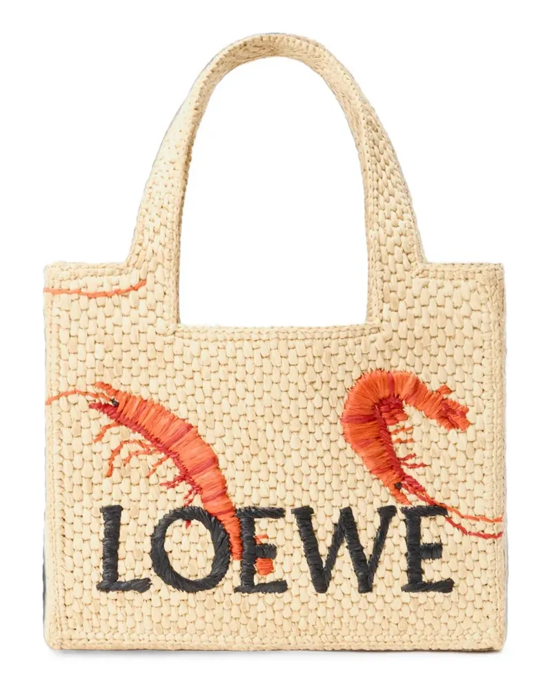 Loewe Font Tote Bag mit Garnelenstickerei - Nude Nude