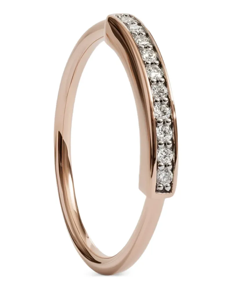 Monica Vinader MV Linear™ Stapelring mit Pavé-Diamant - Rosa Rosa