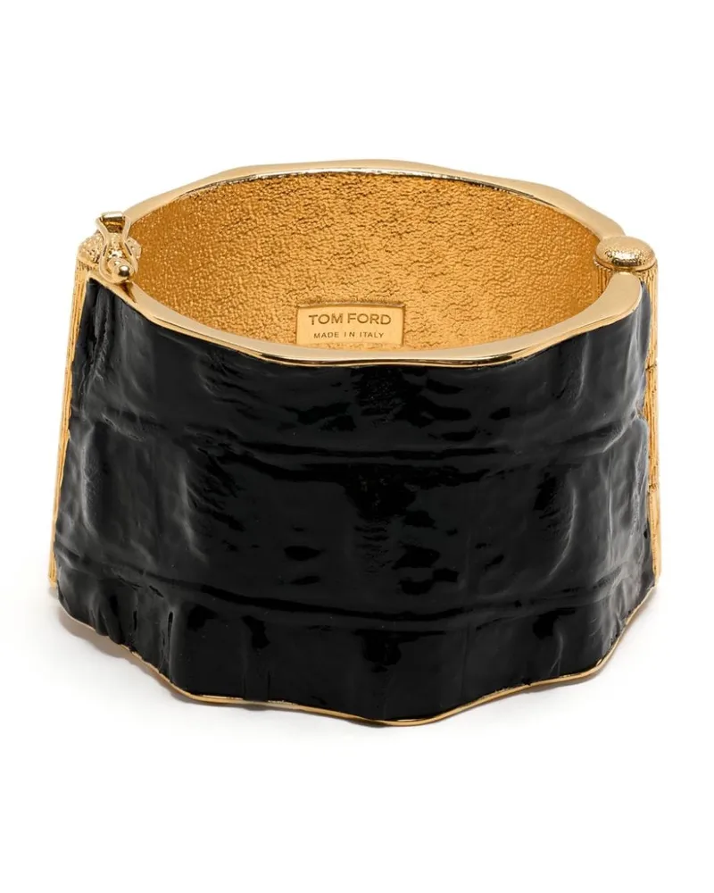 Tom Ford Armspange mit Kroko-Optik - Schwarz Schwarz